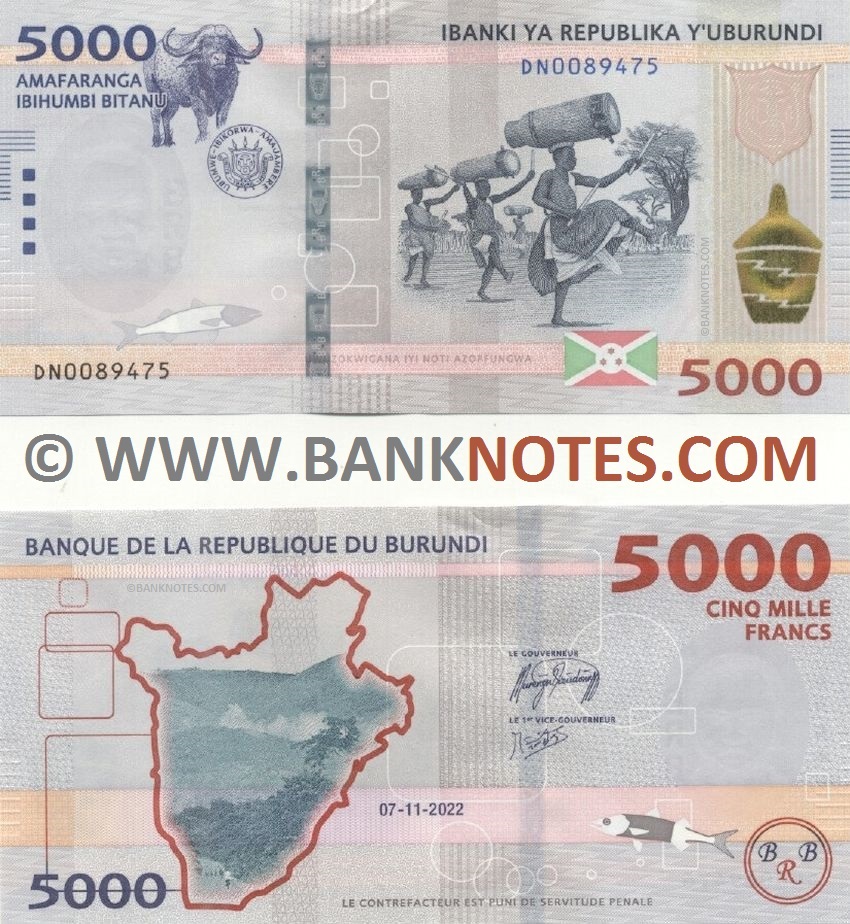 Burundi 5000 Francs 7.11.2022 (DN008947x) UNC