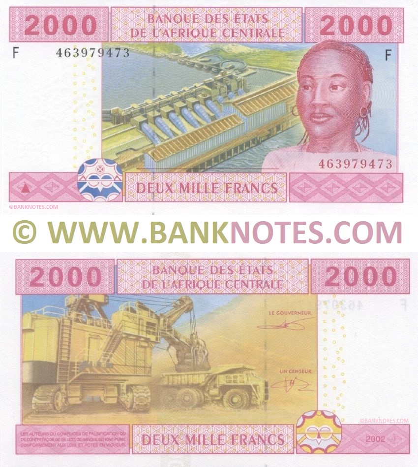 Equatorial Guinea 2000 Francs 2002 (Sig.25: LA Nchama; L. Aleka-Rybert) (F-463979473) UNC