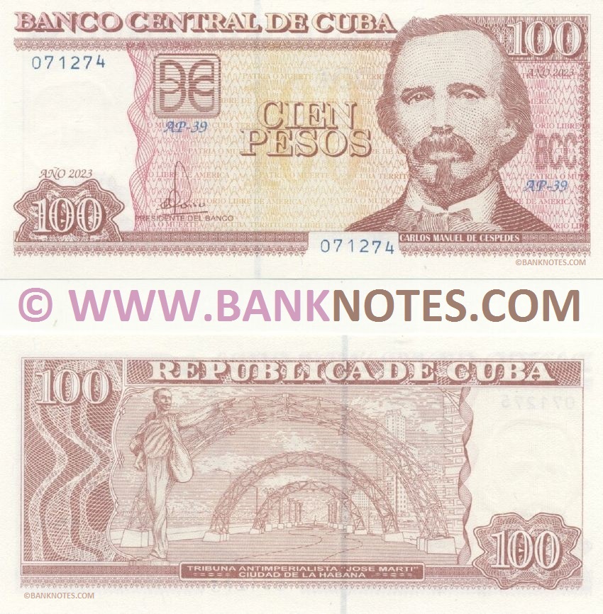 Cuba 100 Pesos 2023 (AP-39/07127x) (Sig.26: JA Vázquez) UNC