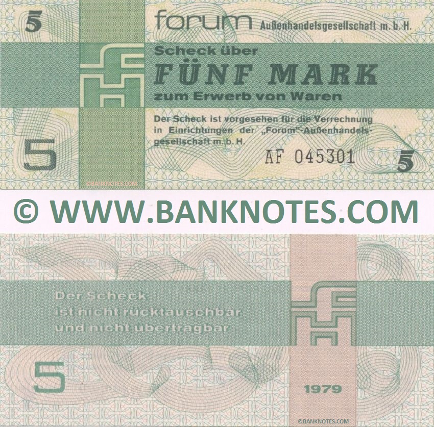 German Democratic Republic 5 Mark 1979 (AF 0453xx) UNC