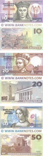 Poland Complete Set of 3 notes: Polish/Lithuanian Queens 2023 (MG00000) UNC