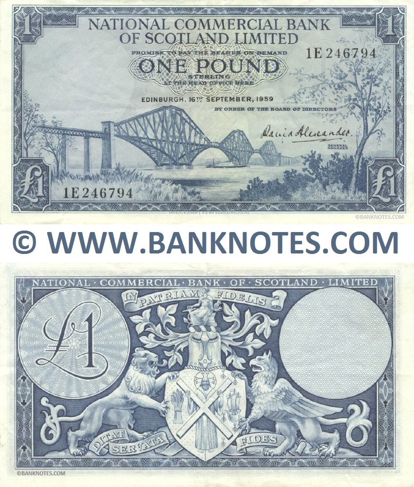 Scotland 1 Pound Sterling 16.9.1959 (1E 246794) (circulated) VF-XF