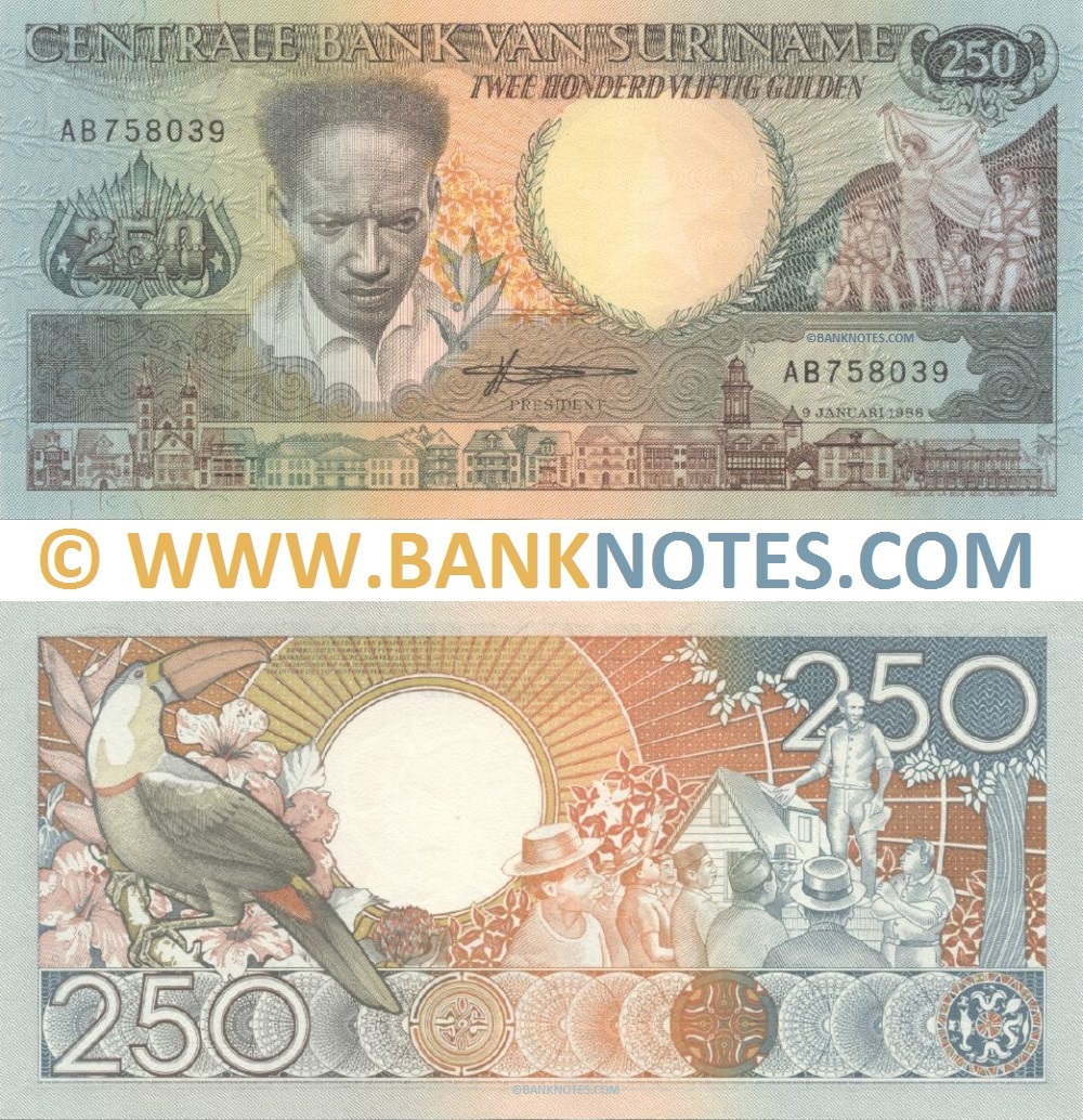 Suriname 250 Gulden 9.1.1988 (AB7580xx) UNC