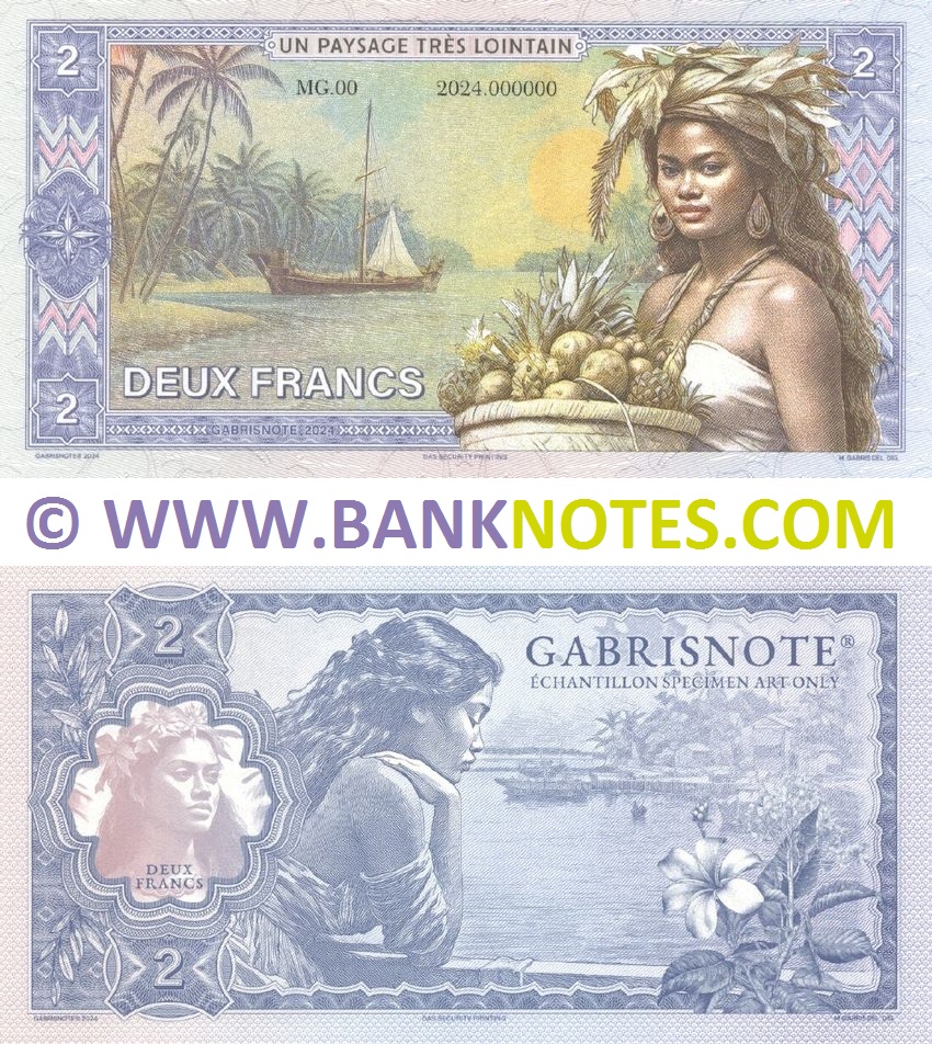 Tahiti 2 Francs 2024 Private release (MG00 / 2024.000000) UNC