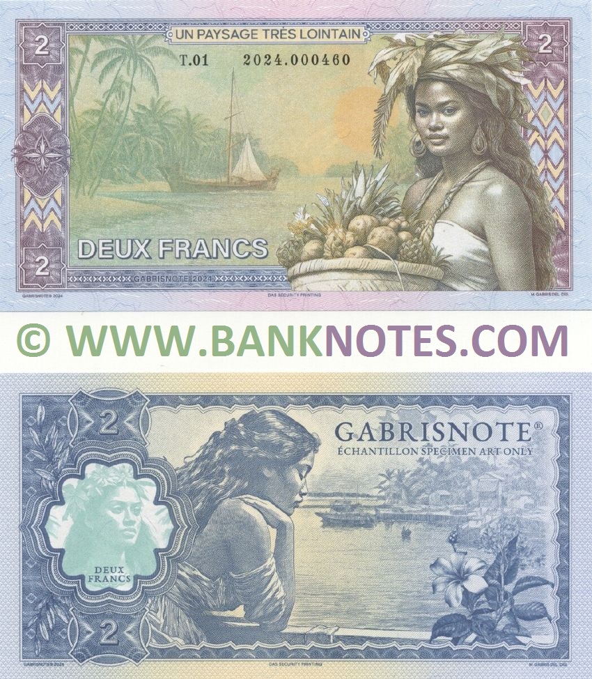 Tahiti 2 Francs 2024 Private release (T.01 / 2024.000460) UNC