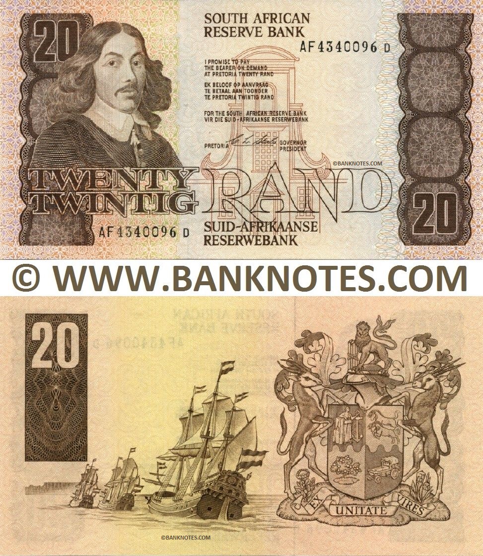 South Africa 20 Rand (1989) Sig: Stals (AF-4340096-D) UNC