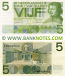 Netherlands 5 Gulden 26.4.1966 (Serial # varies) (well circulated) VG