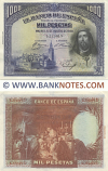 Spain 1000 Pesetas 15.8.1928 (1,212,209) (lt. circulated) XF
