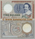 Netherlands 10 Gulden 23.3.1953 (BAZ016954) (circulated) VF