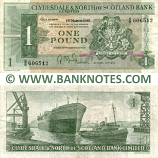 Scotland 1 Pound 1.3.1961 (Clydesdale & North of Scotland Bank) (B/B 606512) (circulated) VF