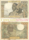 Ivory Coast 1000 Francs 1974 (Z.118/294893270) (circulated) VF