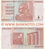 Zimbabwe 20 Trillion Dollars 2008 (AA03333xx) UNC